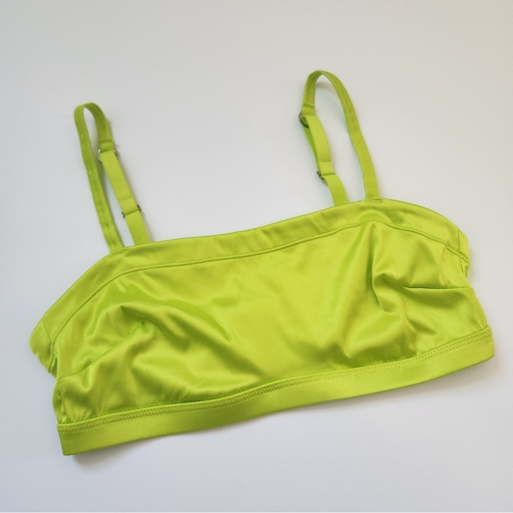 Aerie‎ Lime Green Satin Bralette Bra Top Women's Size Small NWT